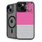 Pink and Grey Stripes iPhone 15 Kickstand Case